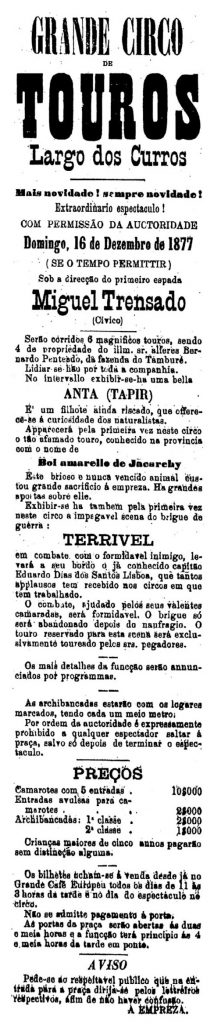 SUCESSO - Anúncio publicado no jornal A Província de S. Paulo, em 1877 | Foto: Arquivo/Estadão Conteúdo
