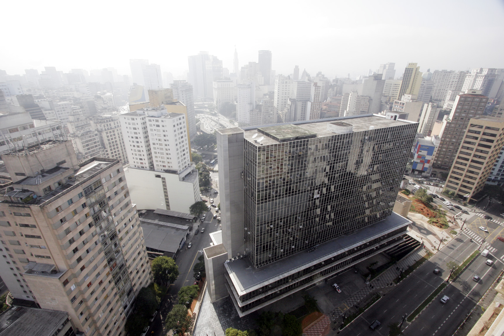 Fachada do prédio da Câmara Municipal vista de cima